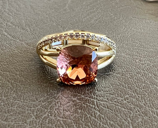 Elastische ring bruin/orange