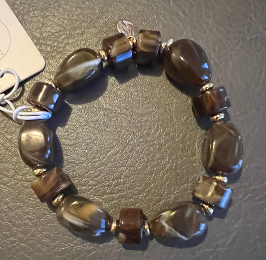 Armband elastisch donkerbruin